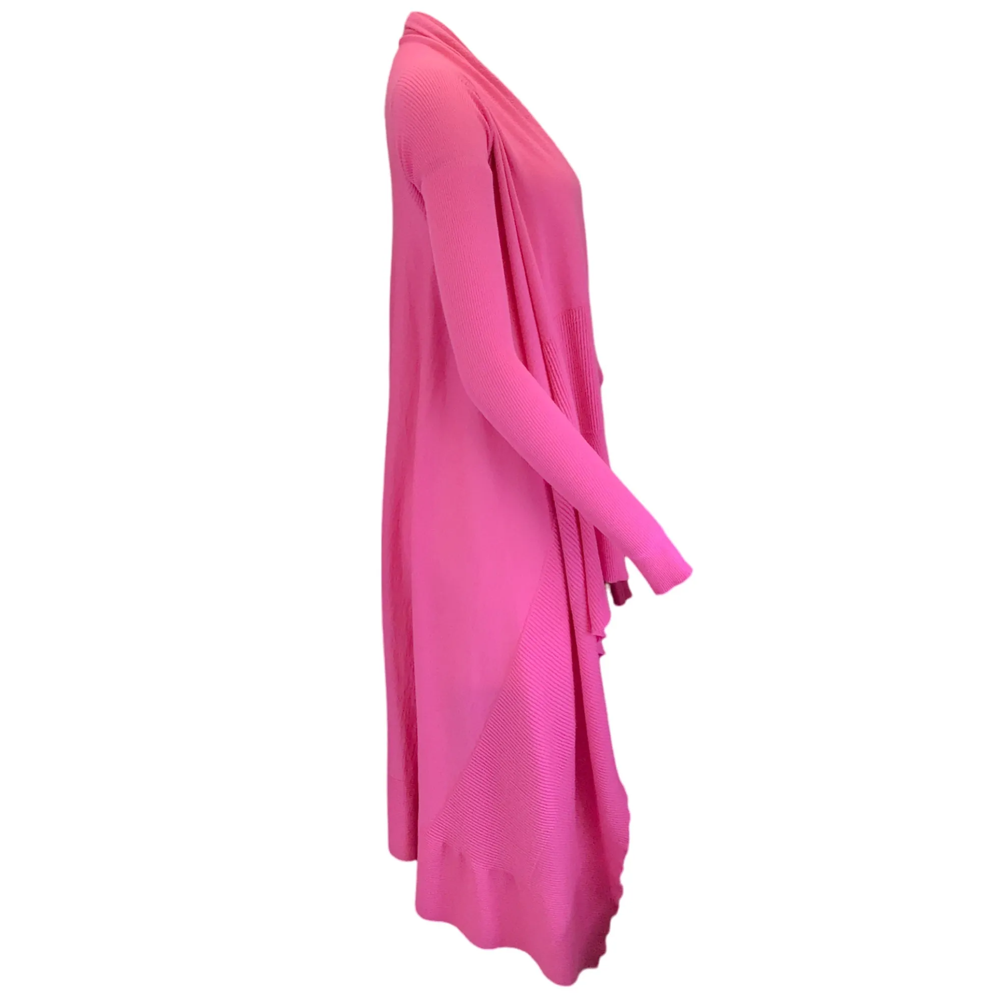 Rick Owens Hot Pink Open Long Cashmere Knit Cardigan Sweater