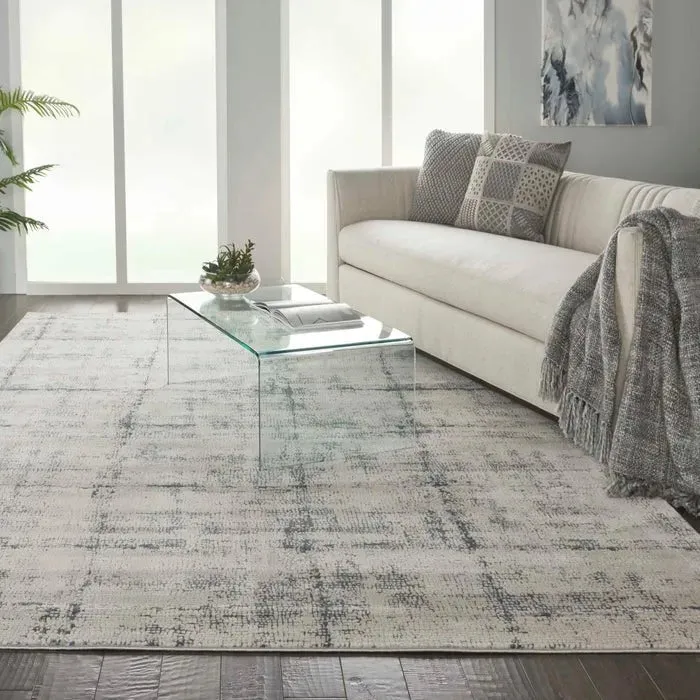 Rustic Textures RUS06 Ivory/Blue Rug