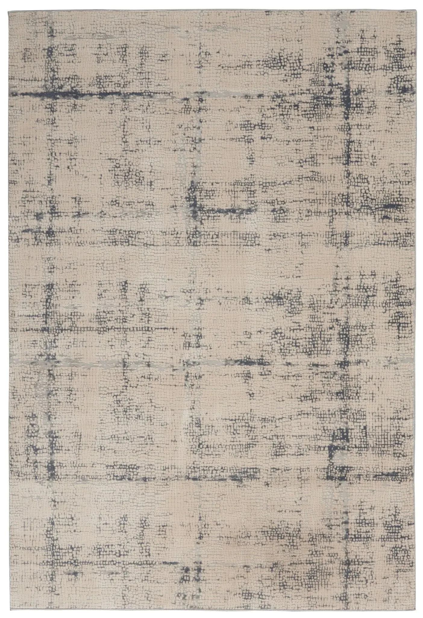 Rustic Textures RUS06 Ivory/Blue Rug