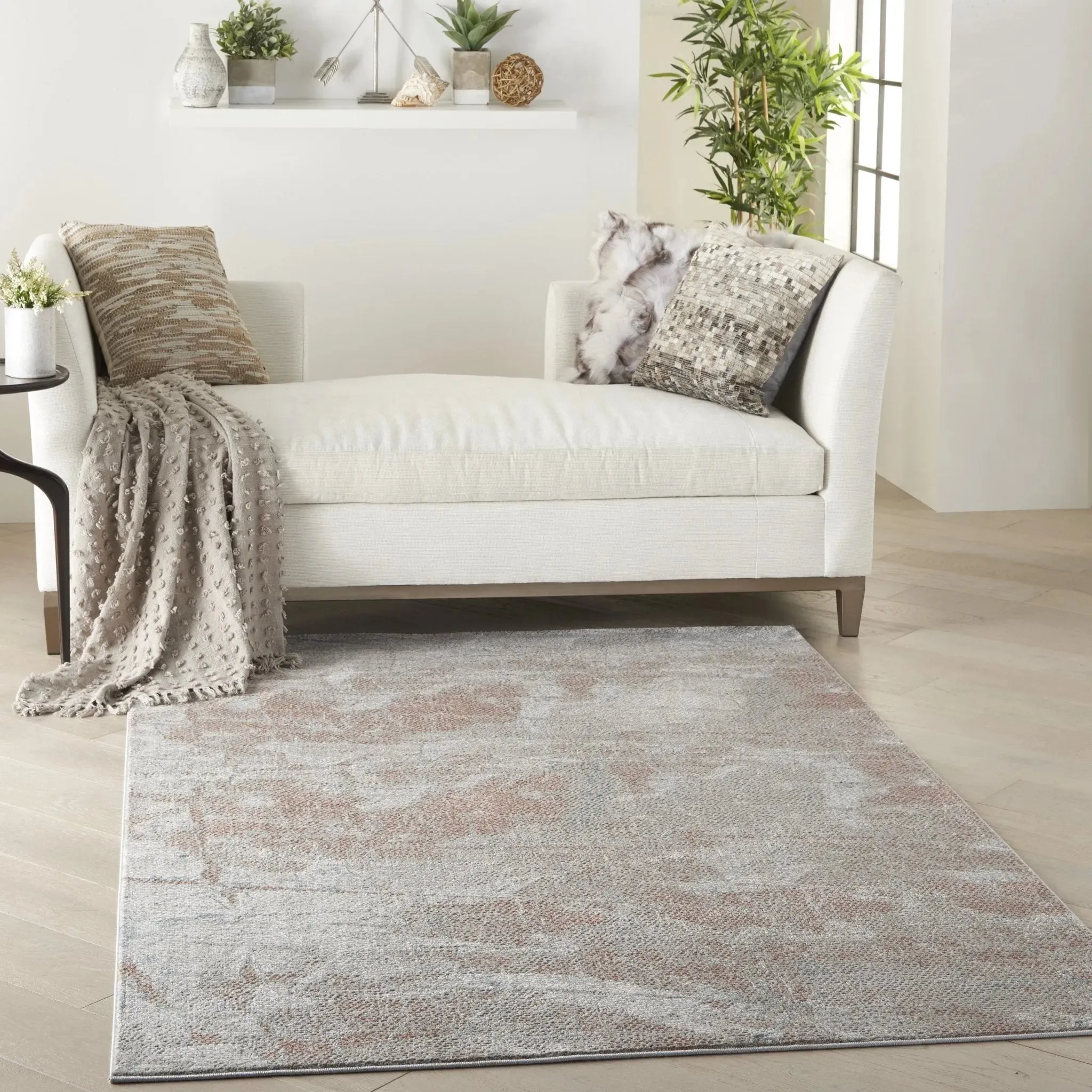 Rustic Textures RUS15 Light Grey/Rust Rug