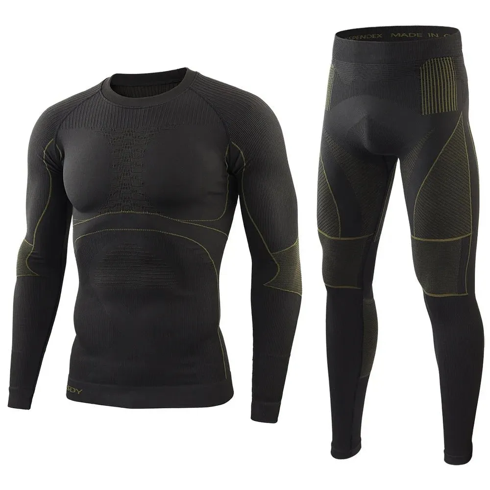 Seamless Men's Tactical Thermal Underwear Set for Outdoor Sports Breathable Training Cycling Thermo Long Johns