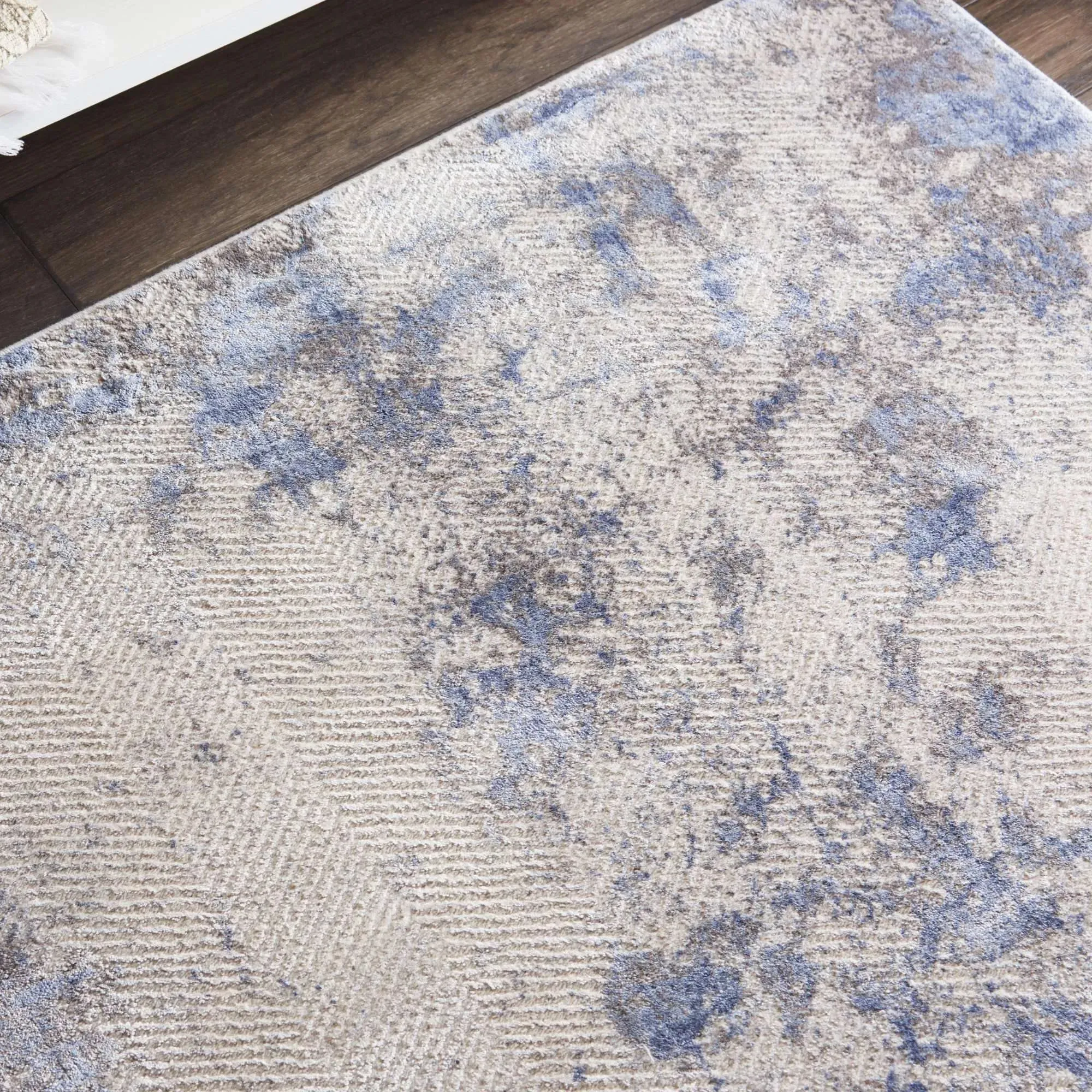 Silky Textures SLY04 Blue/Ivory Rug