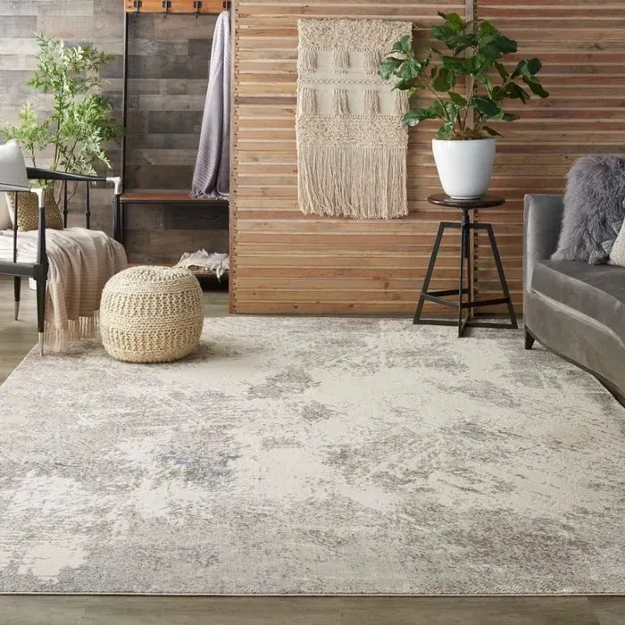 Silky Textures SLY06 Ivory/Grey Rug