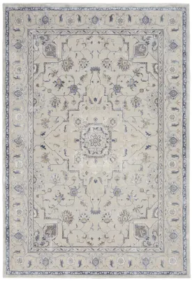 Silky Textures SLY08 Ivory/Grey Rug