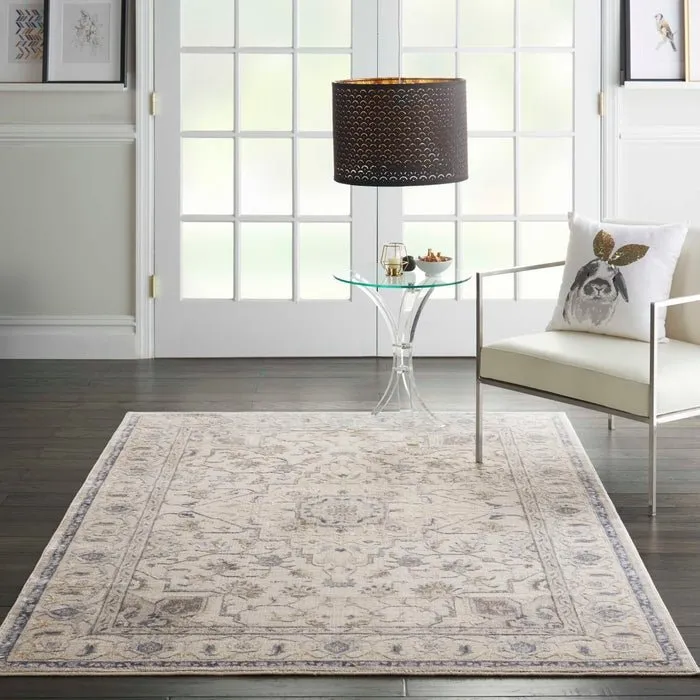 Silky Textures SLY08 Ivory/Grey Rug