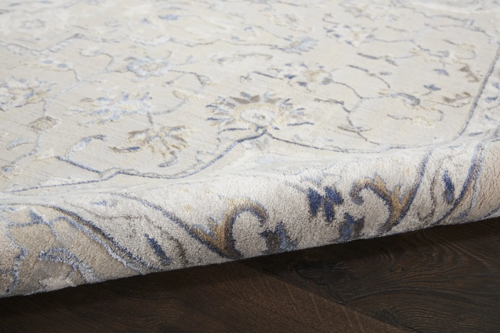 Silky Textures SLY08 Ivory/Grey Rug