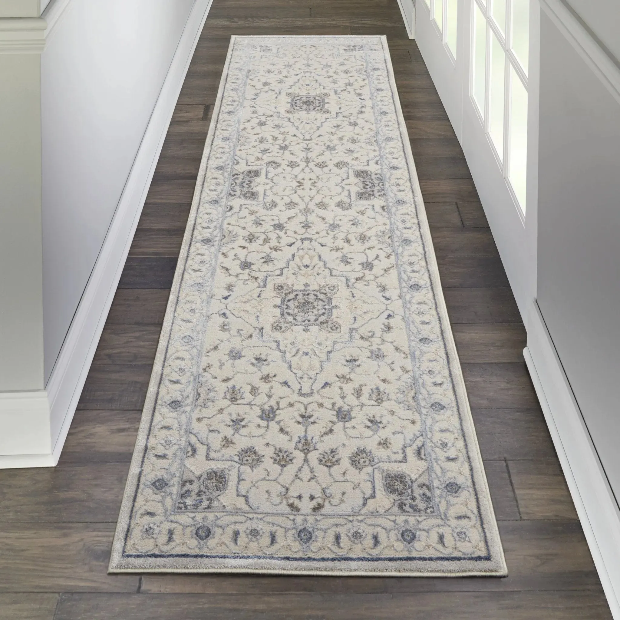 Silky Textures SLY08 Ivory/Grey Rug