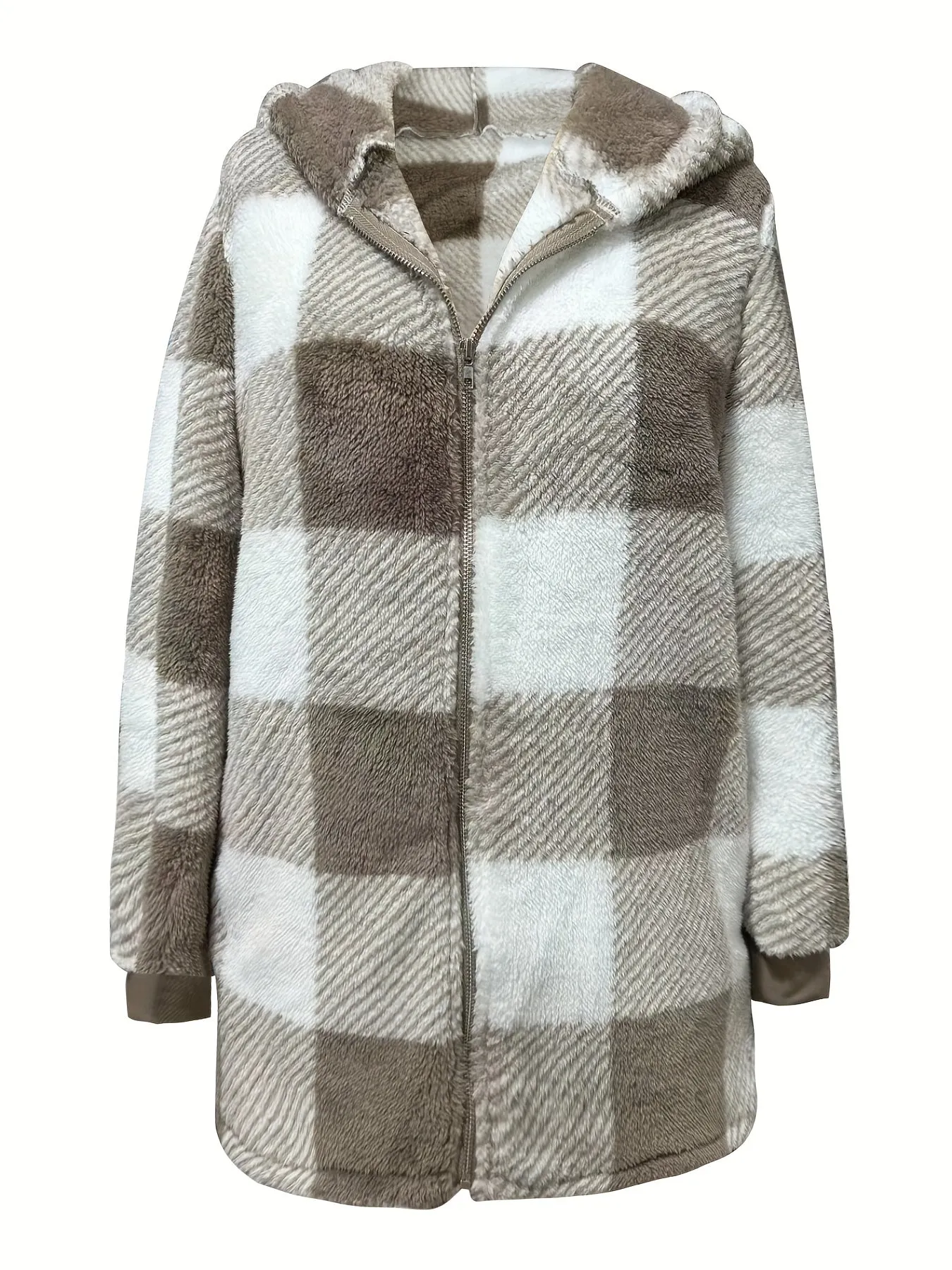 Stylish Plaid Hooded Jacket Comfy Warm and Trendy