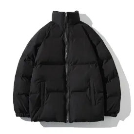 Trendy Winter Puff Jacket With Collar