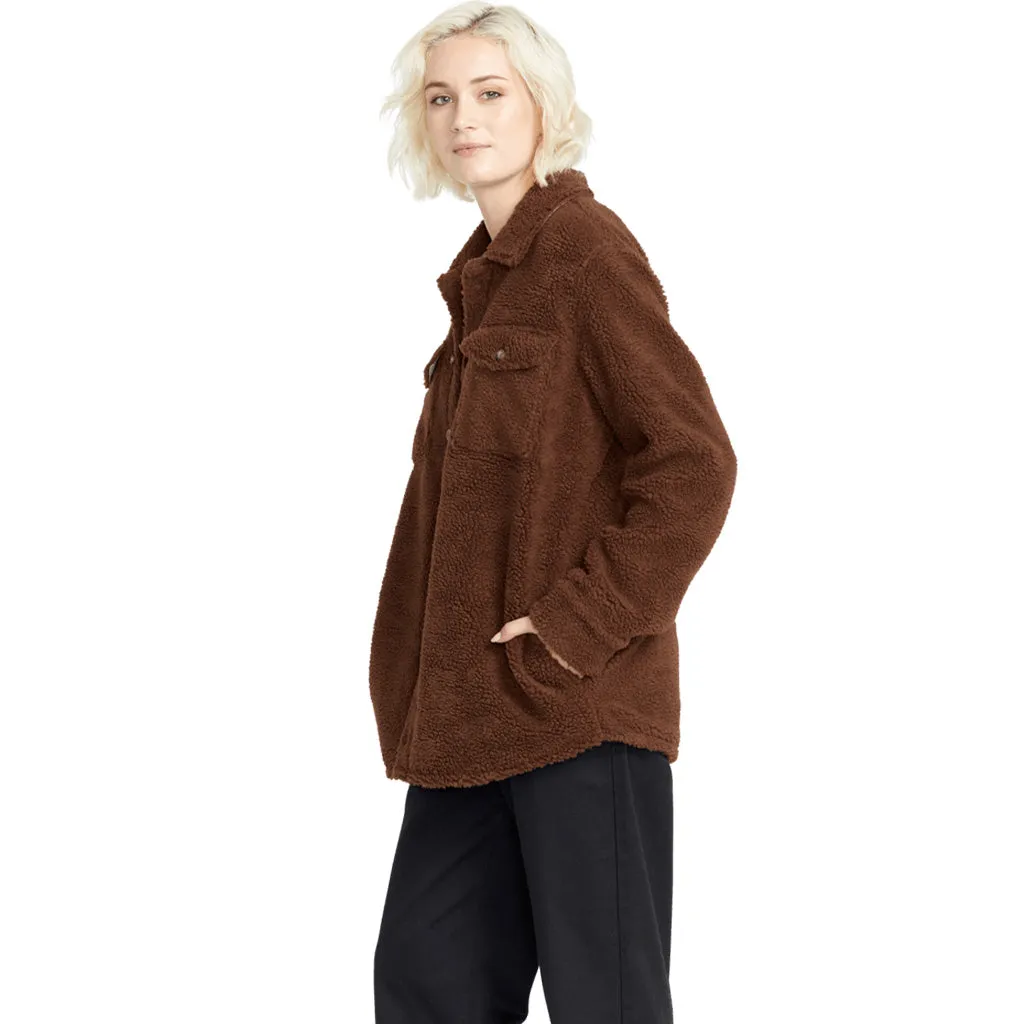 Volcom Womens Silent Sherpa Jacket - Chocolate