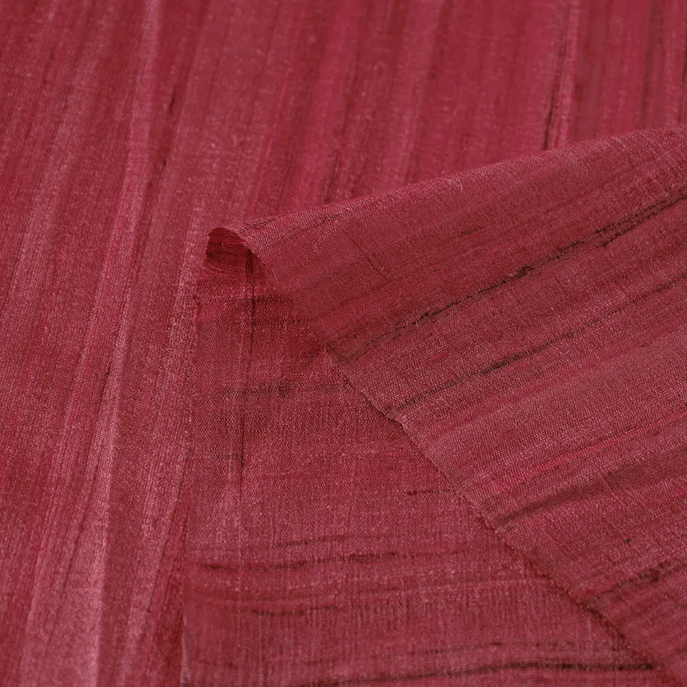 Watermelon Pink - Vidarbha Handloom Pure Tussar Ghicha Silk Fabric