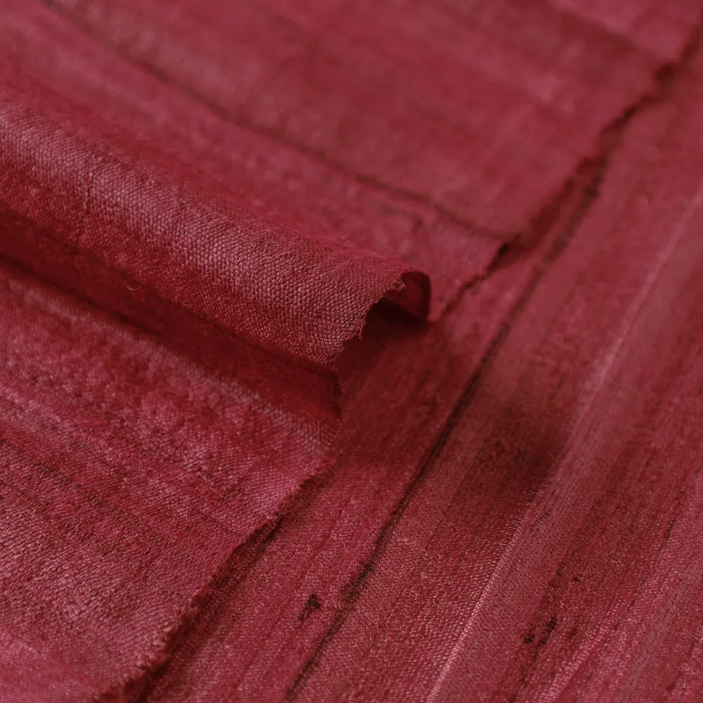 Watermelon Pink - Vidarbha Handloom Pure Tussar Ghicha Silk Fabric