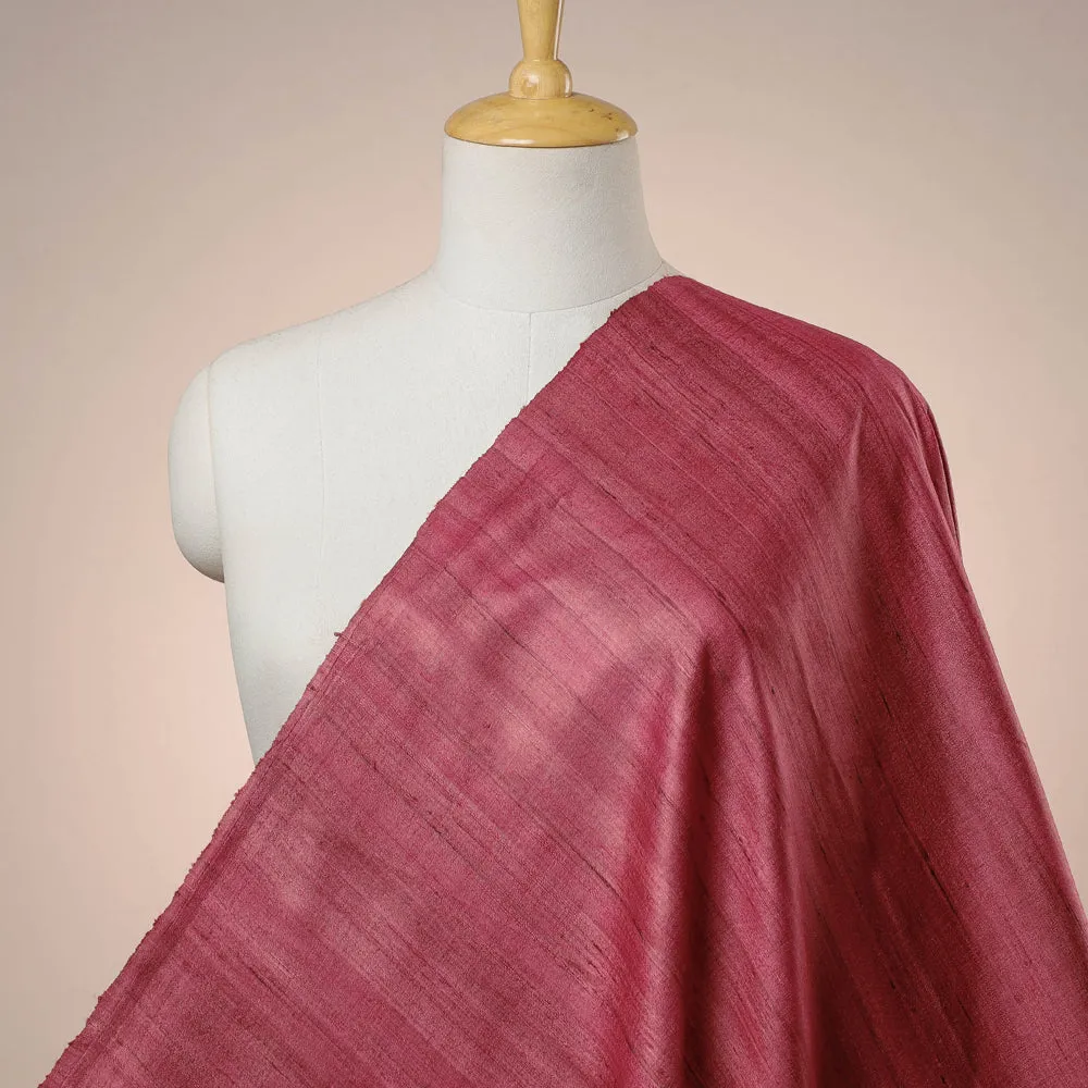 Watermelon Pink - Vidarbha Handloom Pure Tussar Ghicha Silk Fabric