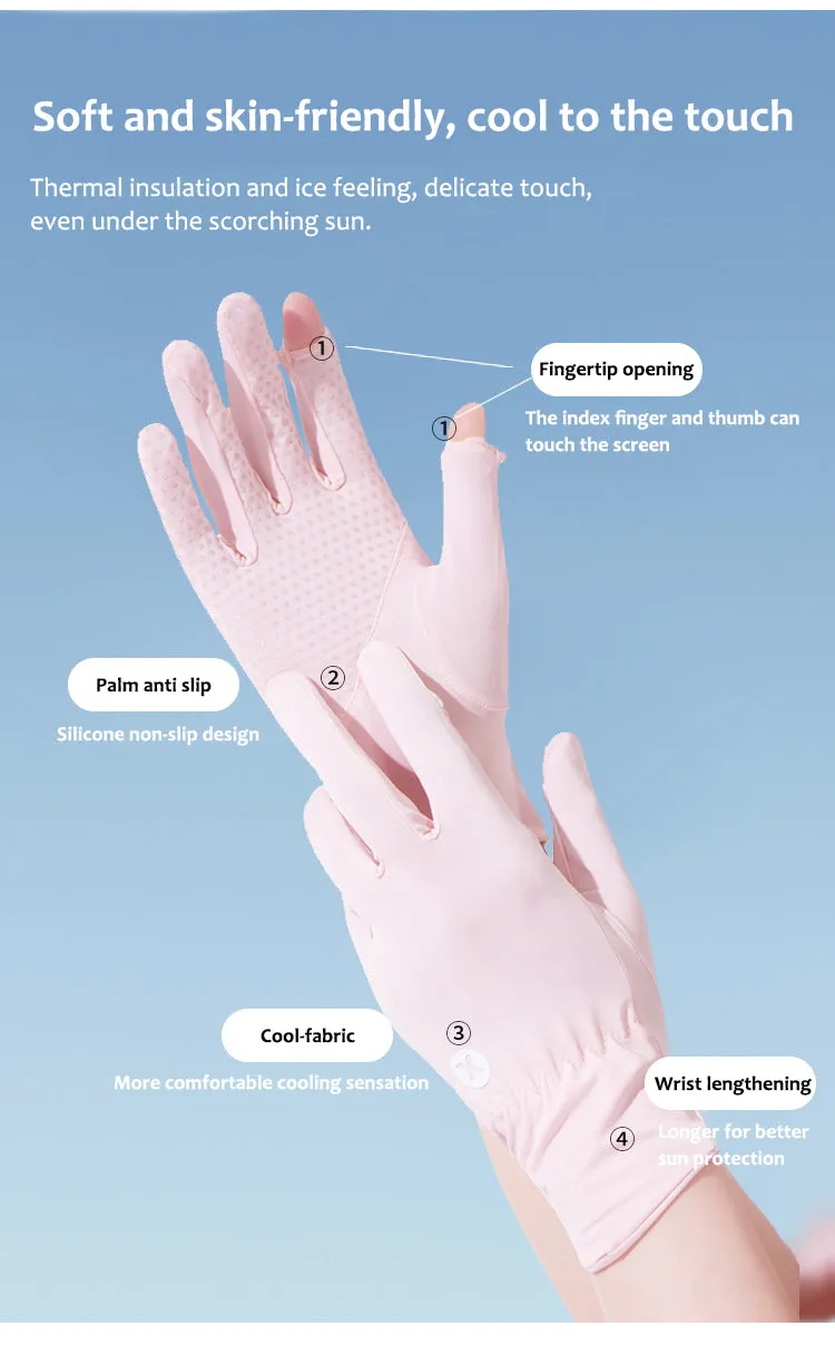 Women's UPF 50  Breathable Sun Protection Gloves