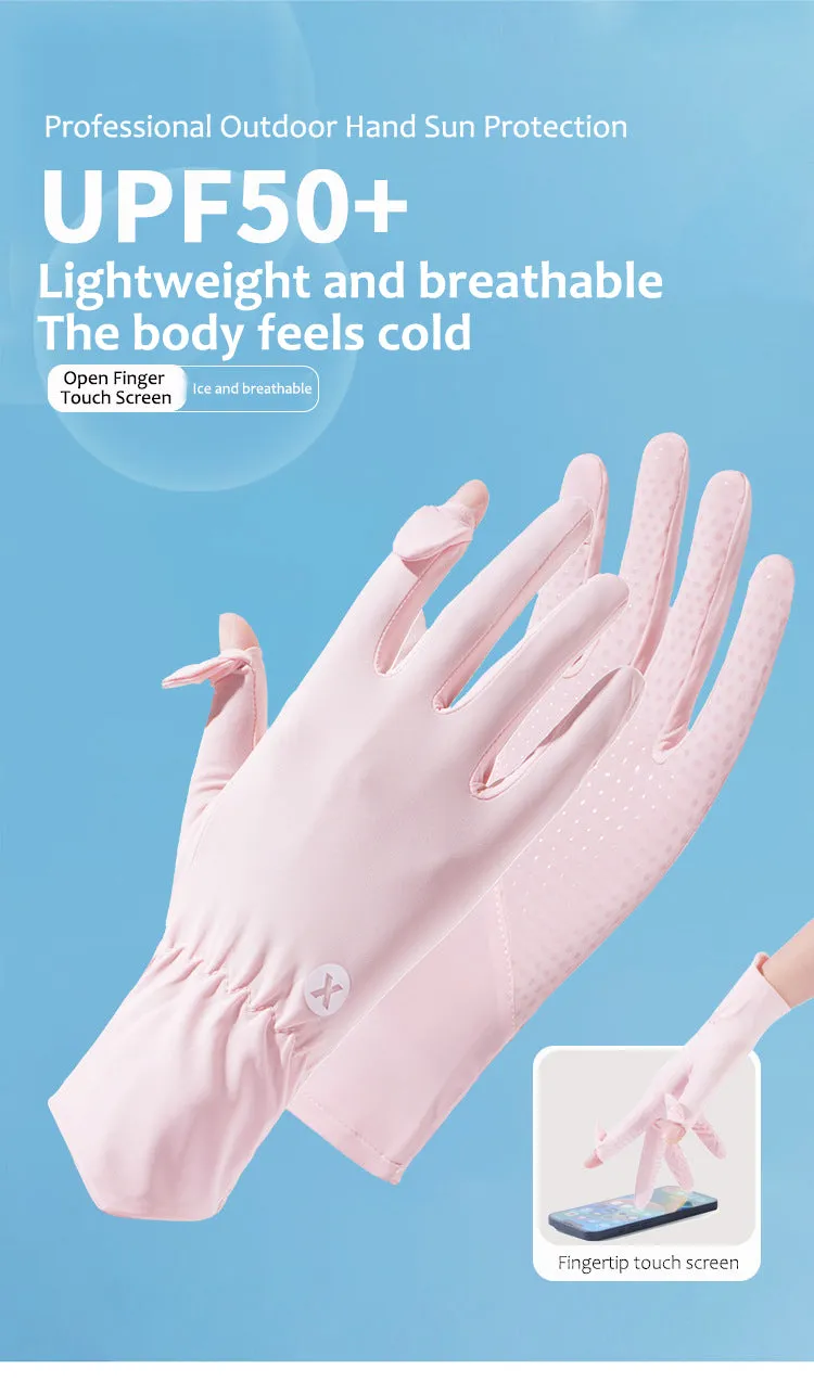 Women's UPF 50  Breathable Sun Protection Gloves