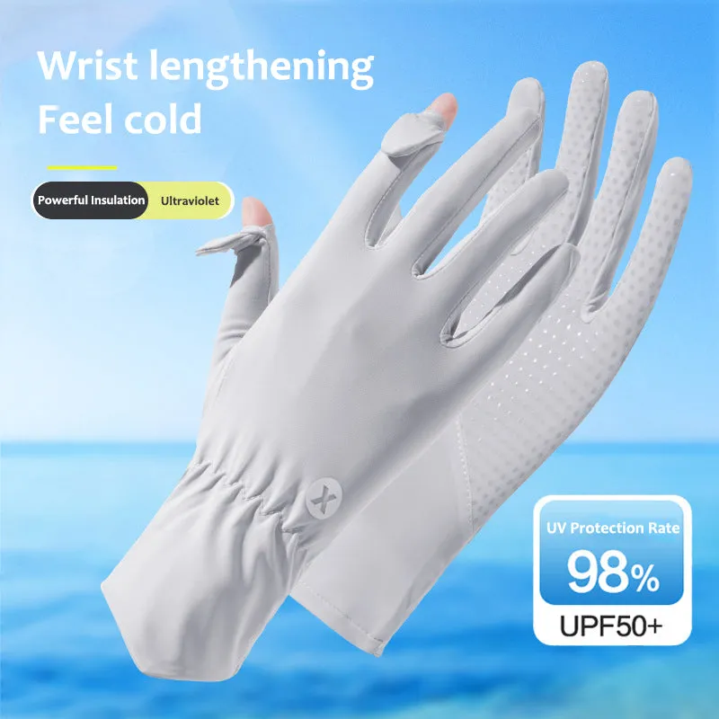 Women's UPF 50  Breathable Sun Protection Gloves