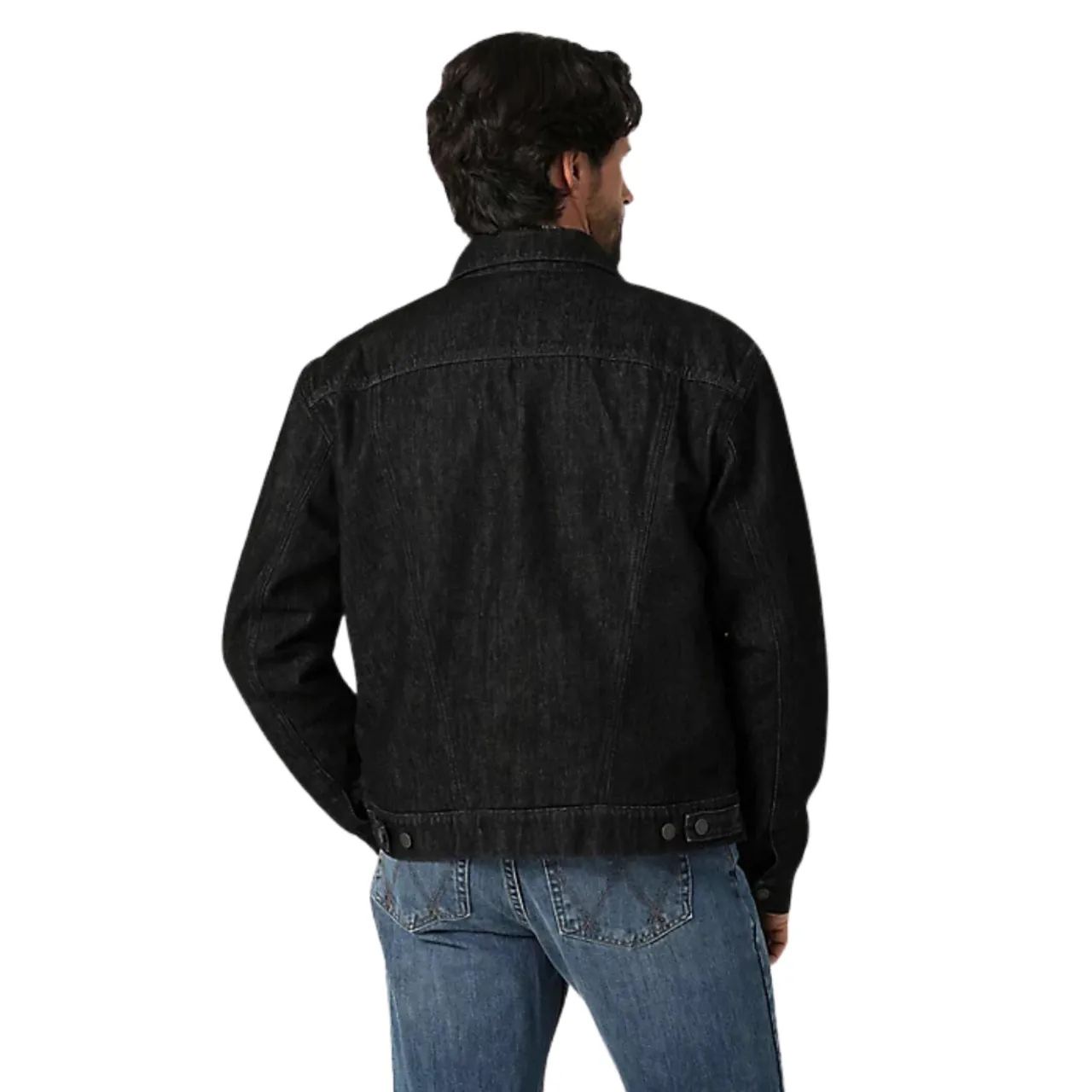 Wrangler Men's Sherpa Lined Denim Black Obelisk Jacket