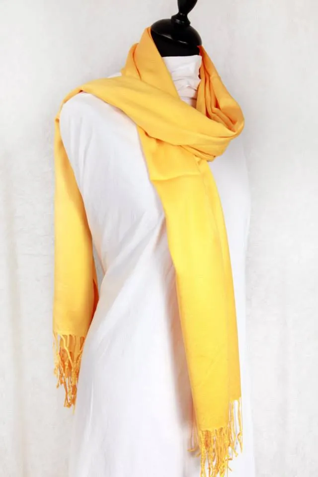 Yellow Cashmere Scarf - Warm Cashmere Shawl - Gift for Ladies Scarf Yellow