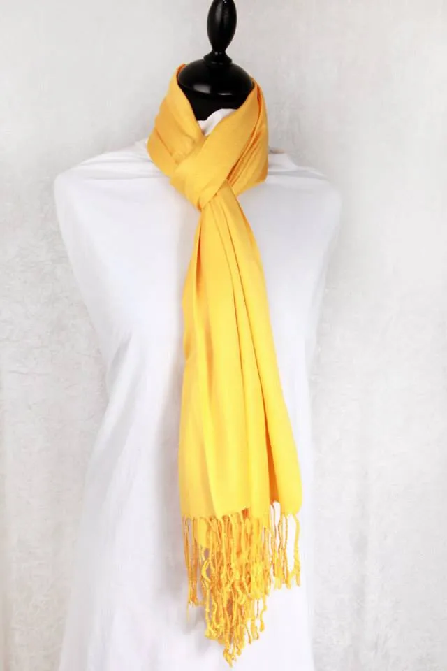 Yellow Cashmere Scarf - Warm Cashmere Shawl - Gift for Ladies Scarf Yellow